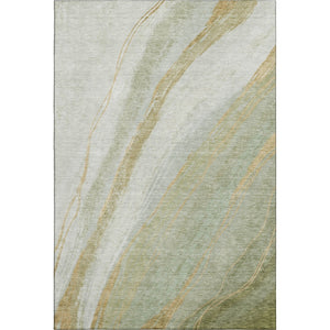 HomeRoots 9' x 12' Sage and Copper Abstract Area Rug - Washable, UV Protected, Stylish & Durable for Every Home 715500
