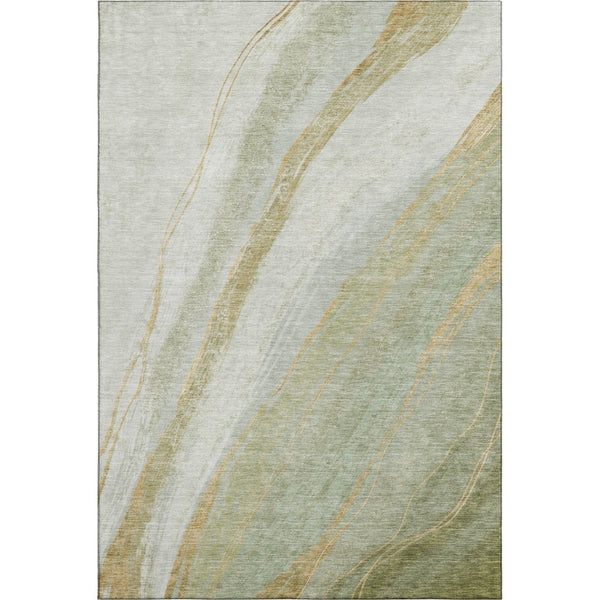 HomeRoots 9' x 12' Sage and Copper Abstract Area Rug - Washable, UV Protected, Stylish & Durable for Every Home 715500
