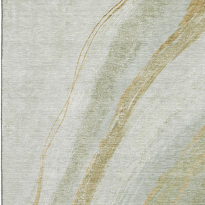 HomeRoots 9' x 12' Sage and Copper Abstract Area Rug - Washable, UV Protected, Stylish & Durable for Every Home 715500