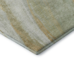 HomeRoots 9' x 12' Sage and Copper Abstract Area Rug - Washable, UV Protected, Stylish & Durable for Every Home 715500