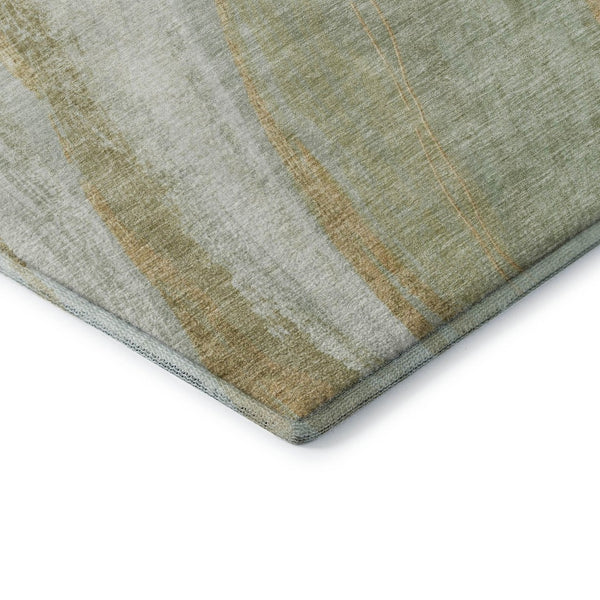 HomeRoots 9' x 12' Sage and Copper Abstract Area Rug - Washable, UV Protected, Stylish & Durable for Every Home 715500