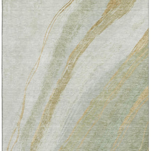 HomeRoots 9' x 12' Sage and Copper Abstract Area Rug - Washable, UV Protected, Stylish & Durable for Every Home 715500