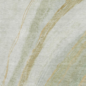 HomeRoots 10' Sage and Copper Abstract Area Rug - Washable, Durable, UV Protected for Modern Living Spaces 715501