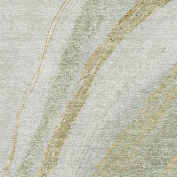 HomeRoots 10' Sage and Copper Abstract Area Rug - Washable, Durable, UV Protected for Modern Living Spaces 715501