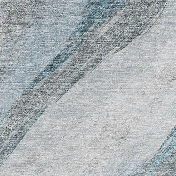 HomeRoots 10' X 14' Teal & Gray Abstract Area Rug - Washable, Stain-Resistant, UV-Protected for Modern Living 715507