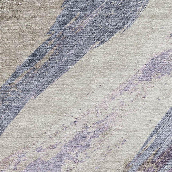 HomeRoots 5' X 8' Coffee & Purple Abstract Area Rug - Stylish, Washable, UV Resistant, Perfect for High-Traffic Spaces! 715527
