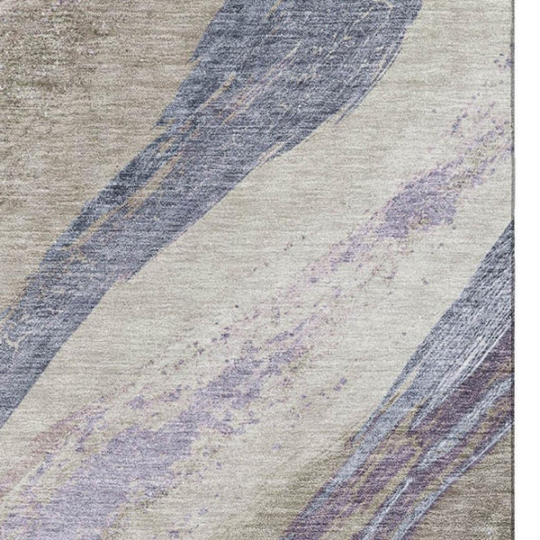 HomeRoots 5' X 8' Coffee & Purple Abstract Area Rug - Stylish, Washable, UV Resistant, Perfect for High-Traffic Spaces! 715527