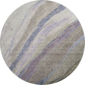 HomeRoots 8' X 10' Stylish Coffee & Purple Abstract Washable Area Rug with UV Protection for Everyday Use 715529