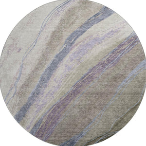 HomeRoots 8' X 10' Stylish Coffee & Purple Abstract Washable Area Rug with UV Protection for Everyday Use 715529