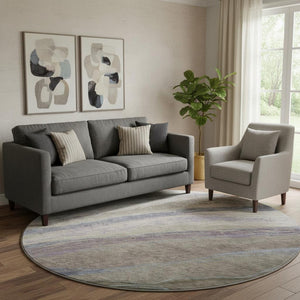 HomeRoots 8' X 10' Stylish Coffee & Purple Abstract Washable Area Rug with UV Protection for Everyday Use 715529