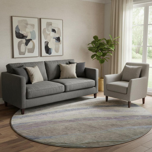 HomeRoots 8' X 10' Stylish Coffee & Purple Abstract Washable Area Rug with UV Protection for Everyday Use 715529