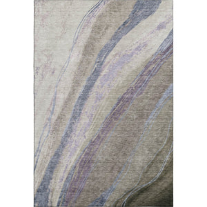 HomeRoots 9' X 12' Coffee & Purple Abstract Area Rug - Washable, UV Protection, Stain Resistant & Non-Slip! 715530