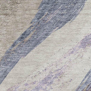 HomeRoots 9' X 12' Coffee & Purple Abstract Area Rug - Washable, UV Protection, Stain Resistant & Non-Slip! 715530