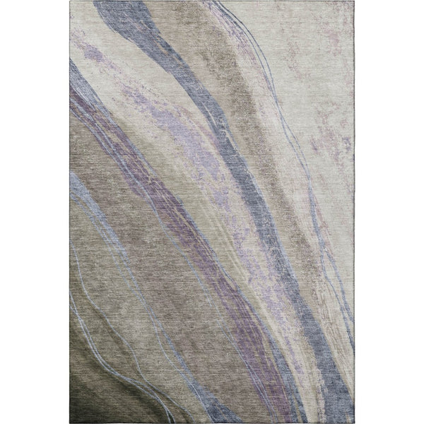 HomeRoots 9' X 12' Coffee & Purple Abstract Area Rug - Washable, UV Protection, Stain Resistant & Non-Slip! 715530
