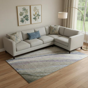 HomeRoots 10' X 14' Coffee And Purple Abstract Area Rug - Durable, Washable, UV Protected for Stylish Comfort 715531