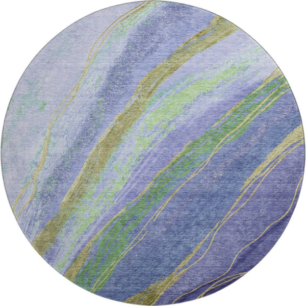 HomeRoots 8' X 10' Vibrant Purple and Green Abstract Washable Area Rug with UV Protection for High-Traffic Spaces 715535