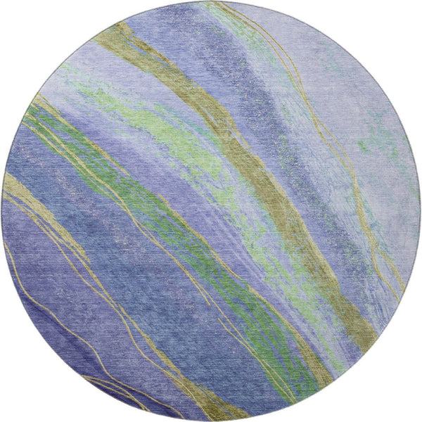 HomeRoots 8' X 10' Vibrant Purple and Green Abstract Washable Area Rug with UV Protection for High-Traffic Spaces 715535