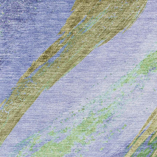 HomeRoots 9' X 12' Vibrant Purple and Green Abstract Area Rug - Washable, UV-Protected, Non-Slip Design! 715536
