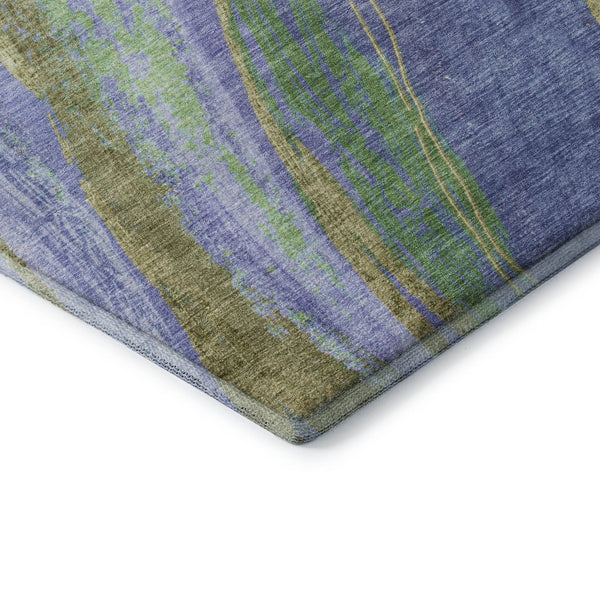 HomeRoots 9' X 12' Vibrant Purple and Green Abstract Area Rug - Washable, UV-Protected, Non-Slip Design! 715536
