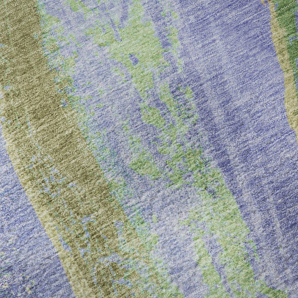 HomeRoots 10' X 14' Washable Purple and Green Abstract Area Rug with UV Protection for High-Traffic Spaces 715537