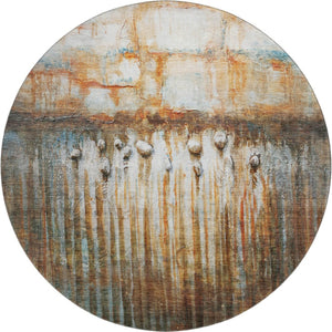 HomeRoots 8' X 10' Modern Abstract Rust & Gray Washable Area Rug – Stain Resistant, UV Protected & Durable Design 715541