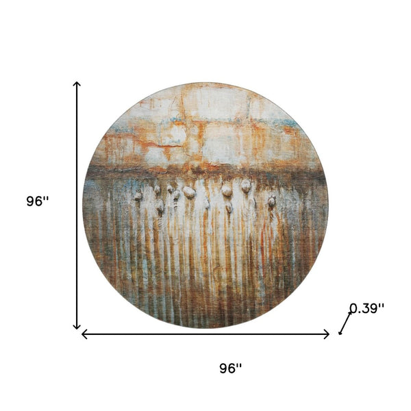 HomeRoots 8' X 10' Modern Abstract Rust & Gray Washable Area Rug – Stain Resistant, UV Protected & Durable Design 715541