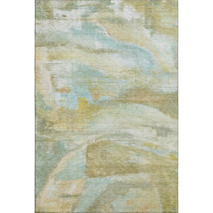 HomeRoots 5' X 8' Beige & Ivory Abstract Area Rug - Washable, UV Protected, Durable & Stylish for Any Space 715545