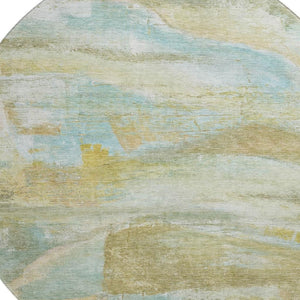 HomeRoots 8' X 10' Beige And Ivory Abstract Area Rug - Washable, UV Protected, Perfect for Homes with Kids & Pets! 715547