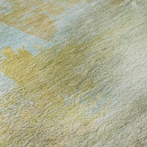 HomeRoots 9' X 12' Beige & Ivory Abstract Washable Area Rug - UV Protected, Durable & Stylish for Every Home 715548