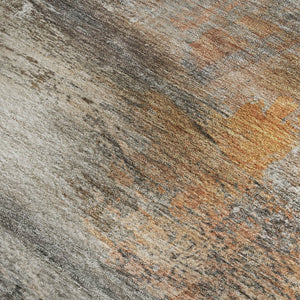 HomeRoots 5' X 8' Brown and Gray Abstract Area Rug – Washable, UV-Protected, Modern Design for Busy Homes 715551