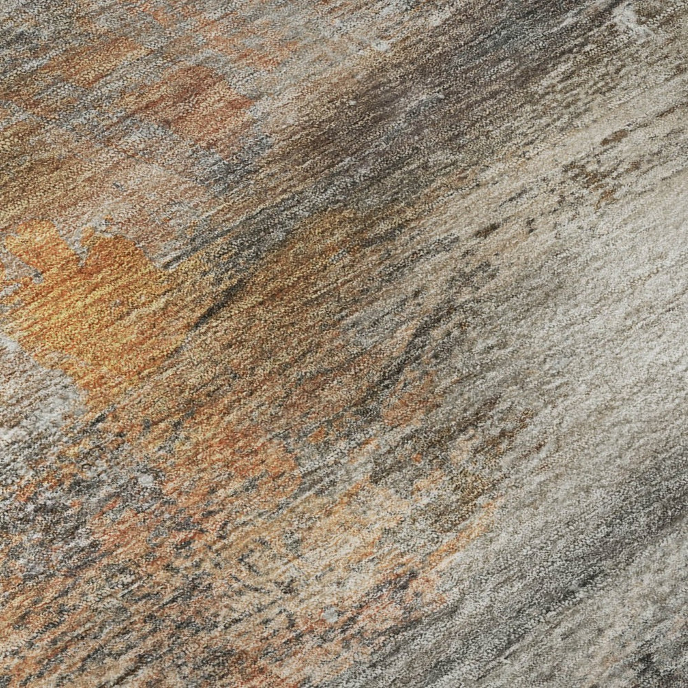 HomeRoots 5' X 8' Brown and Gray Abstract Area Rug – Washable, UV-Protected, Modern Design for Busy Homes 715551