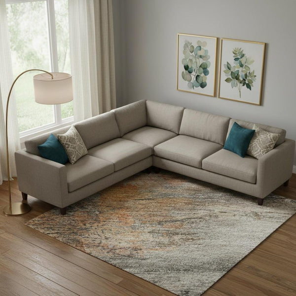 HomeRoots 10' X 14' Modern Brown and Gray Abstract Washable Area Rug with Stain Resistance & UV Protection 715555
