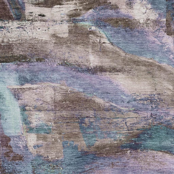 HomeRoots 5' X 8' Stylish Coffee and Blue Abstract Area Rug – Machine Washable, Stain Resistant, UV Protected! 715575