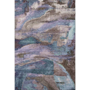 HomeRoots 10' Coffee and Blue Abstract Area Rug - Washable, UV Protected, Durable for Busy Homes & Stylish Decor 715579