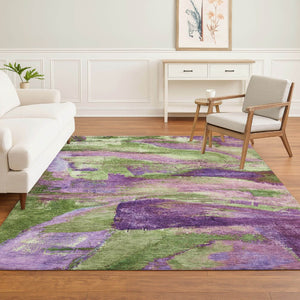 HomeRoots 9' X 12' Colorful Abstract Area Rug - Washable, UV Protected, Perfect for High-Traffic Spaces! 715584
