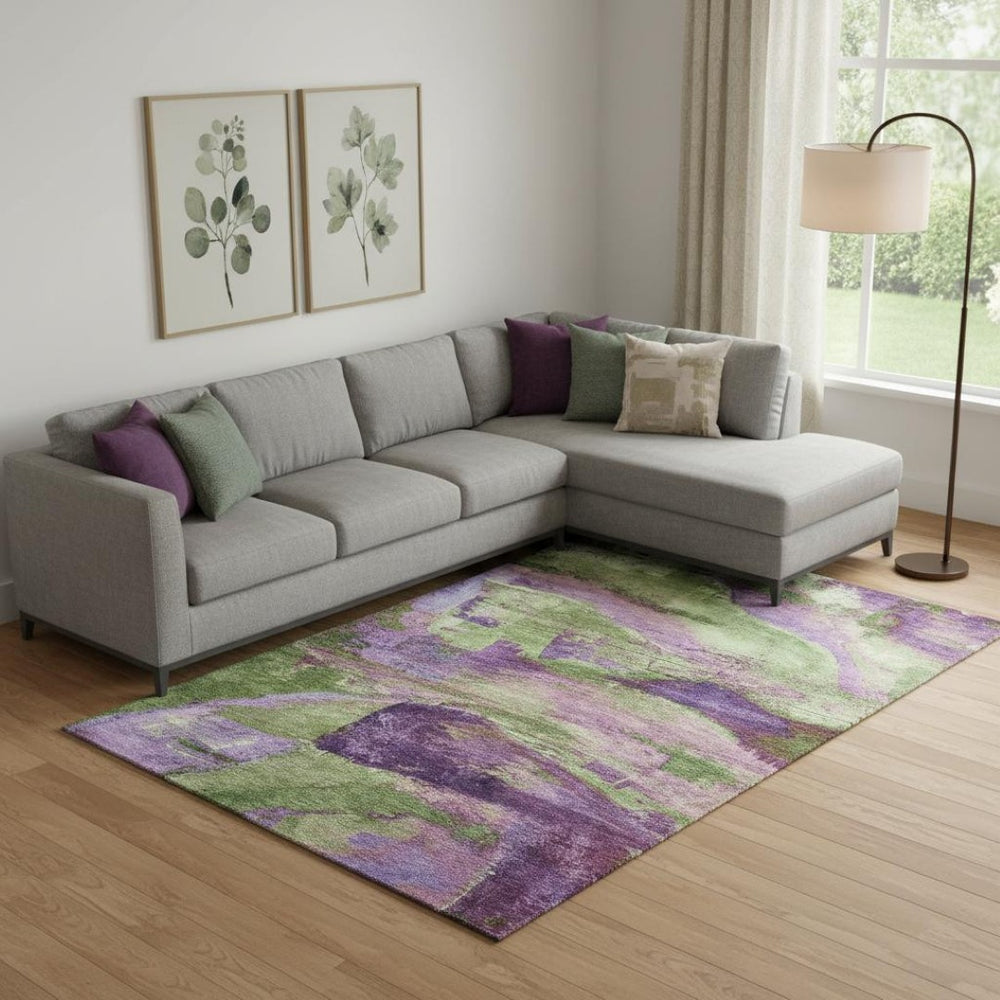 HomeRoots 9' X 12' Colorful Abstract Area Rug - Washable, UV Protected, Perfect for High-Traffic Spaces! 715584