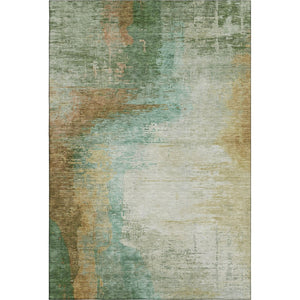 HomeRoots 10' X 14' Sage and Brown Abstract Area Rug - Washable, UV Protected, Durable for Busy Homes 715597