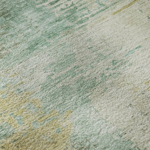 HomeRoots 10' X 14' Sage and Brown Abstract Area Rug - Washable, UV Protected, Durable for Busy Homes 715597