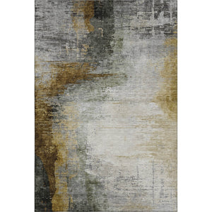 HomeRoots 8' Chocolate and Beige Abstract Round Rug - Washable, UV Protected, Stain Resistant for Homes 715612