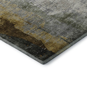 HomeRoots 8' Chocolate and Beige Abstract Round Rug - Washable, UV Protected, Stain Resistant for Homes 715612