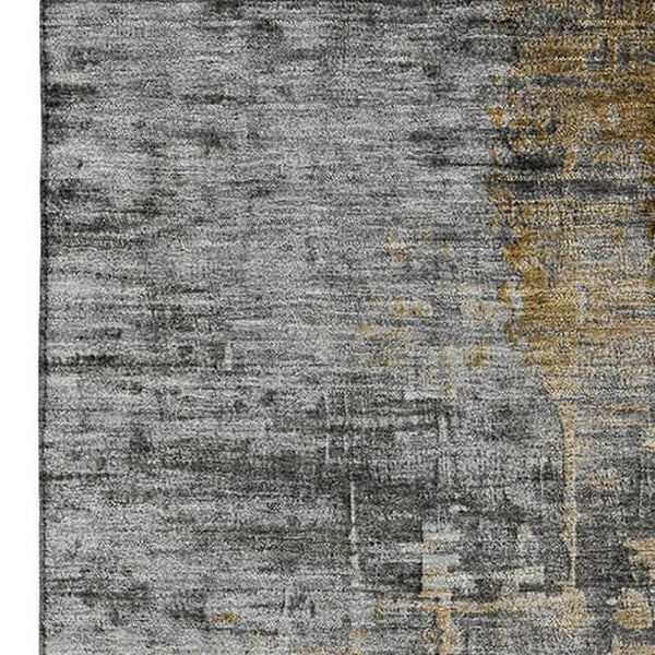 HomeRoots 8' Chocolate and Beige Abstract Round Rug - Washable, UV Protected, Stain Resistant for Homes 715612