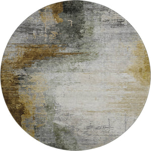 HomeRoots 8' X 10' Washable Chocolate and Beige Abstract Area Rug with UV Protection for High-Traffic Spaces 715613