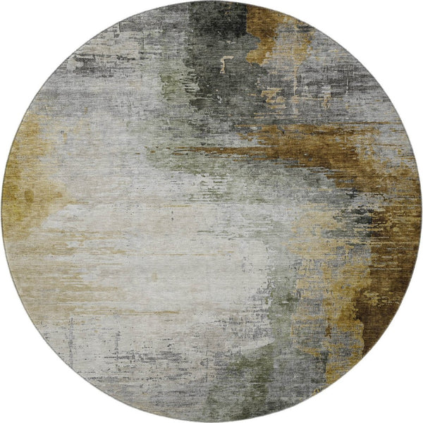 HomeRoots 8' X 10' Washable Chocolate and Beige Abstract Area Rug with UV Protection for High-Traffic Spaces 715613