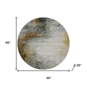 HomeRoots 8' X 10' Washable Chocolate and Beige Abstract Area Rug with UV Protection for High-Traffic Spaces 715613