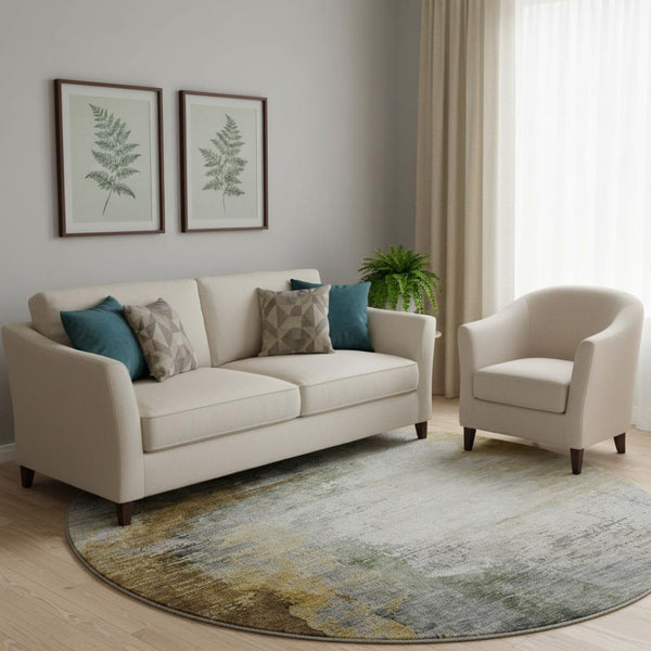 HomeRoots 8' X 10' Washable Chocolate and Beige Abstract Area Rug with UV Protection for High-Traffic Spaces 715613