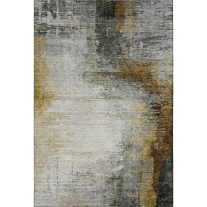 HomeRoots 9' X 12' Chocolate and Beige Abstract Area Rug – Washable, Stain-Resistant, UV Protected, Non-Slip 715614
