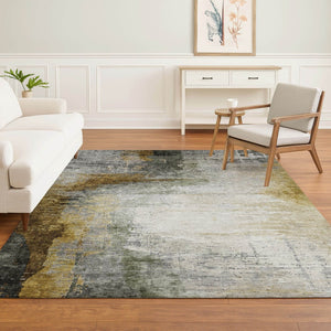 HomeRoots 10' X 14' Chocolate and Beige Abstract Area Rug - Washable, Stain Resistant, UV Protected for Homes 715615