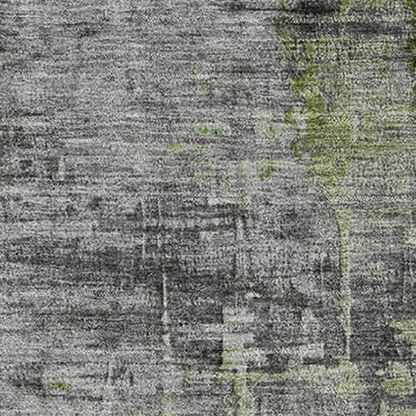 HomeRoots 5' X 8' Washable Area Rug in Green & Gray - Abstract Design with UV Protection, Non-Slip, Stain Resistant 715617