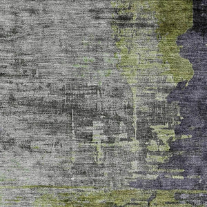 HomeRoots 5' X 8' Abstract Plum and Green Washable Area Rug with UV Protection for Stylish Home Decor 715623