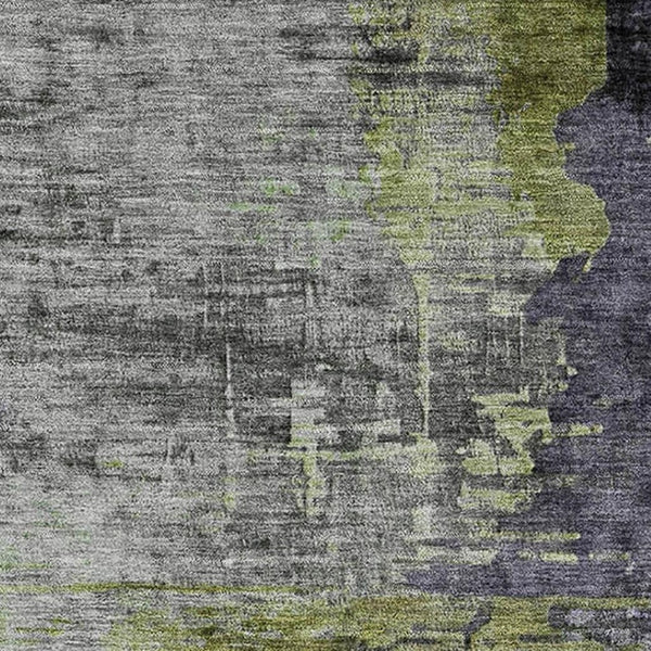HomeRoots 5' X 8' Abstract Plum and Green Washable Area Rug with UV Protection for Stylish Home Decor 715623
